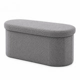 Boucle Oval Storage Ottoman