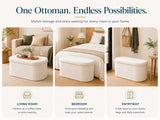 Boucle Oval Storage Ottoman