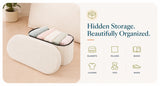 Boucle Oval Storage Ottoman