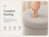Boucle Oval Storage Ottoman