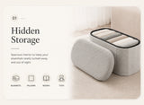 Boucle Oval Storage Ottoman