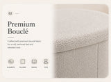 Boucle Oval Storage Ottoman