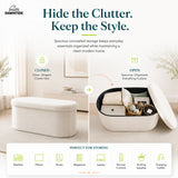 Boucle Oval Storage Ottoman