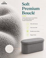 Boucle Oval Storage Ottoman
