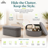 Boucle Oval Storage Ottoman