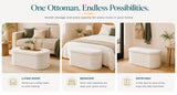 Boucle Oval Storage Ottoman